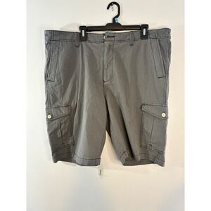 Tommy Bahama Cargo Cotton Tencil Blend Shorts Gray Flat Front Casual Mens SZ- 42